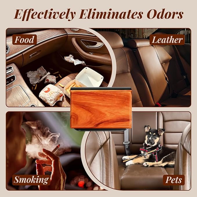 Car Air Freshener - Wood Air Freshener-Teak Amber Cabana Variety Scent Refill - Long Lasting Natural Car Fresheners - Clip Included