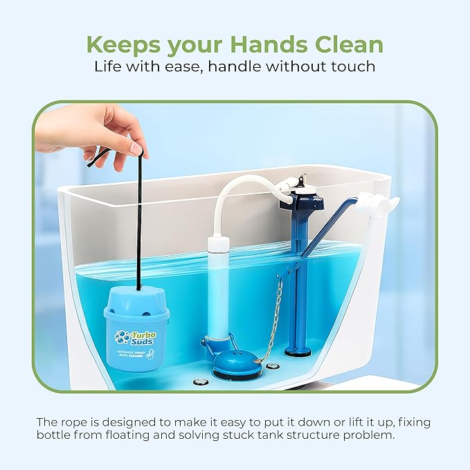 Ultra-Long Lasting Toilet Bowl Cleaners – 6 Pack Automatic Toilet Tank Cleaning Bottles Tablets, Long-Lasting Stain & Odor Control, Septic-Safe, Blue Water, Fresh Scent