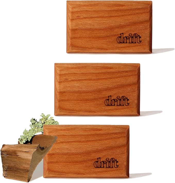 Drift Car Air Freshener - The Original Wood Air Freshener - Car Odor Eliminator - Long Lasting Scent - Metal Clip - Essential Oils - Clean Ingredients - Teak Scent 3 Pack Refill - NO CLIP INCLUDED