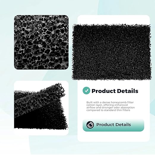 4 Packs Trash Can Odor Absorbing Filters - Activated Charcoal Filters Compatible with Simplehuman Filter Case Trash Cans & Compost Bucket, Activated Carbon Filters Absorb Odor