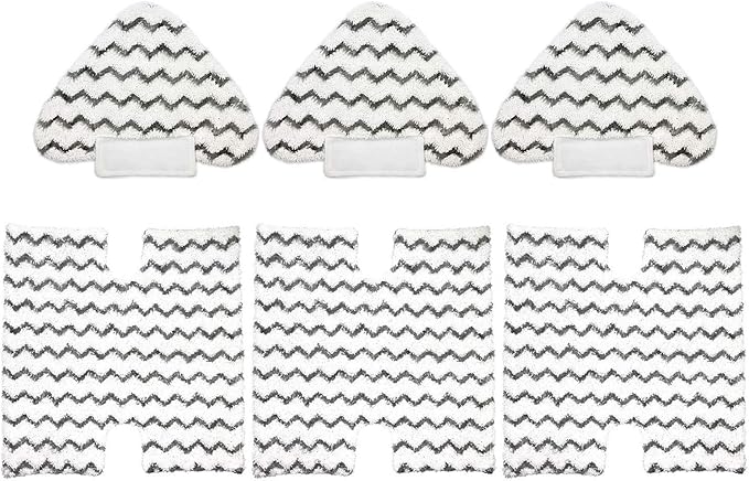3 Pack Touch-Free Steam Mop Pads + 3 Pack Triangle Dirt Grip Washable Pads Kit for Shark Lift-Away Pro & Genius Steam Pocket Mop System S3973 S3973D S5002 S5003 S6001 S6002 S6003 Part P184WQ & P182W
