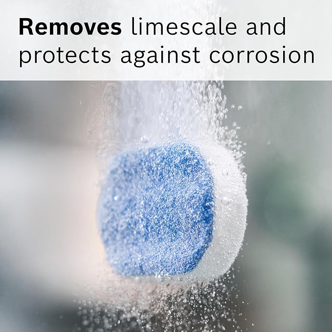 Bosch Descaling Tablets for VeroCafe Espresso Machines - 2-in-1 Descaler and Cleaner, Removes Limescale, Corrosion Buildup - Accessory for VeroCafe, 3 Tabs - TCZ8002US