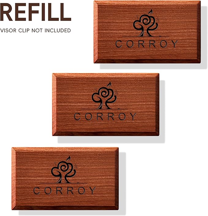Car Air Freshener Natural Essential Oil Scent, Odor Eliminator and Purifier, Vent Clip Air Freshener for Car (Refill - 3 Pack - Pure Pine)