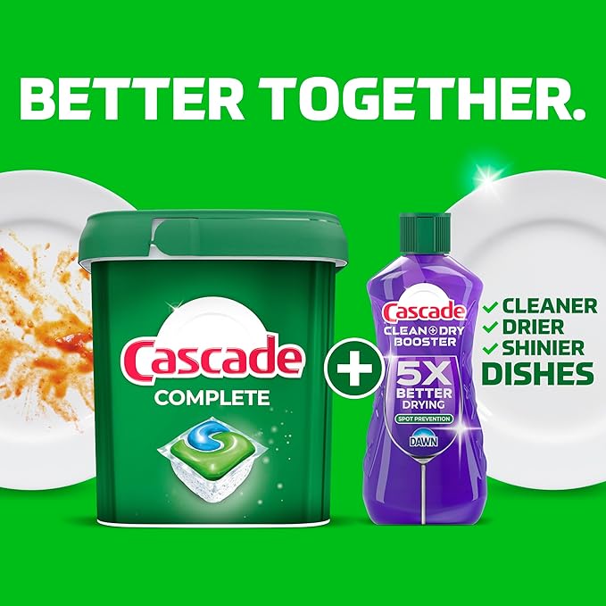Cascade Complete Action Dishwasher Detergent Pods Fresh Scent Dishwasher Pods and Tablets, Powerful Dishwashing Detergent for Spotless Dishes, Grease-Fighting Dish Pods and Dish Tabs, 43 Count