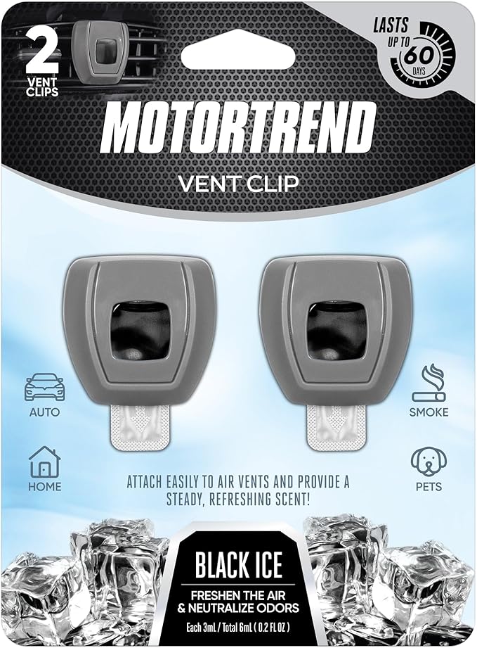 Motor Trend Vent Clip Air Freshener - Long Lasting Fresh Scents for Cars, Trucks, and SUVs - Cherry Scent