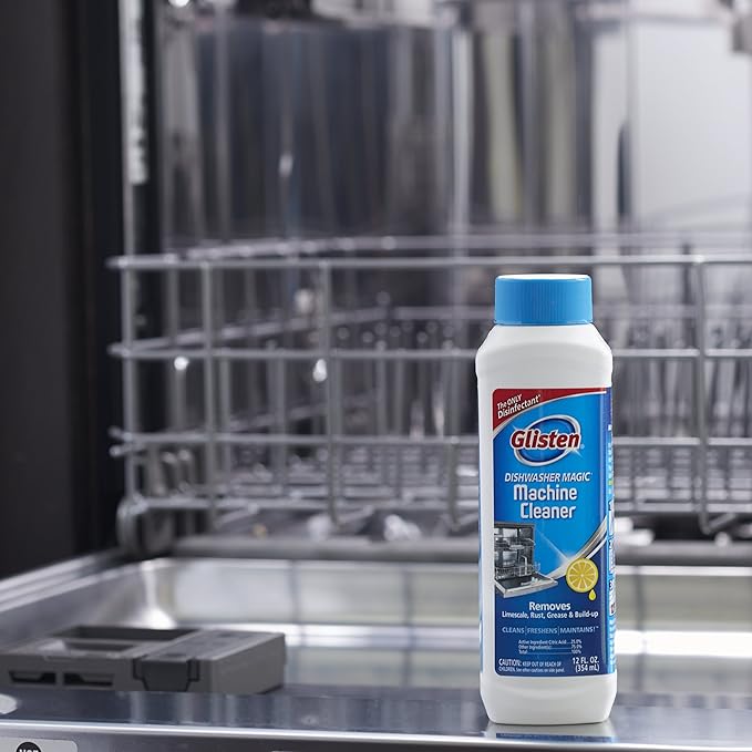 Glisten Dishwasher Magic Disinfectant & Cleaner Lemon 12 Oz