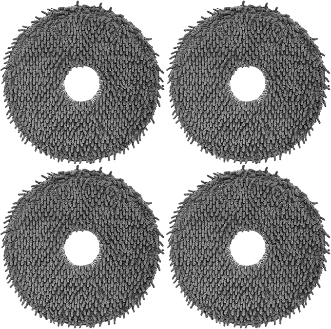 LOVECO 4 Pcs Replacement Mop Pads Compatible with iRobot Roomba Plus 405 Combo / 505 Combo Robot Vacuum Cleaner, Reusable & Washable Microfiber Mop Cloth Refill