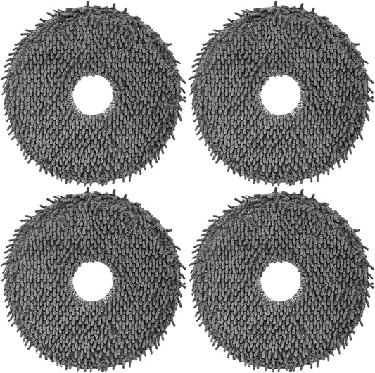 LOVECO 4 Pcs Replacement Mop Pads Compatible with iRobot Roomba Plus 405 Combo / 505 Combo Robot Vacuum Cleaner, Reusable & Washable Microfiber Mop Cloth Refill