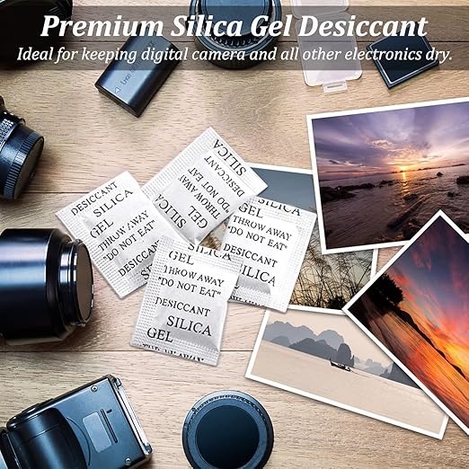 100PCS 5 Gram Premium Silica Gel Packets, Desiccant Packs for Storage, Moisture Absorbers, Humidity Dry Bags, Rechargeable Transparent Silicone Dessicants Dehumidifier for Electronics, Shoes, Jewelry