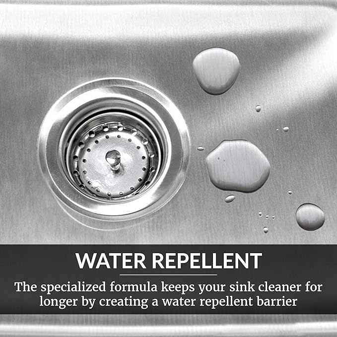HOPE'S Perfect Sink Cleaner and Polish, Restorative, Water-Repellant, Removes Stains, Ideal for Brushed Stainless Steel, Cast Iron, Porcelain, Corian, Composite, Acrylic, 8.5 oz 3 Pack