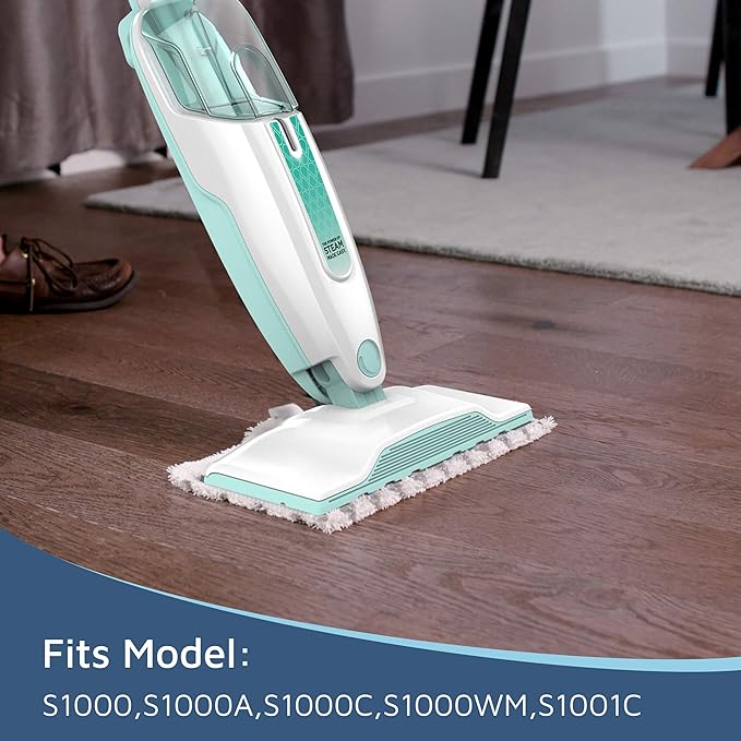 F Flammi 4-Pack Microfiber Mop Pads Refills Compatible with Shark Steam Mop S1000 S1000A S1001C S2001, Washable & Reusable Replacement Pads for Hardwood, Tile, and Stone Floors