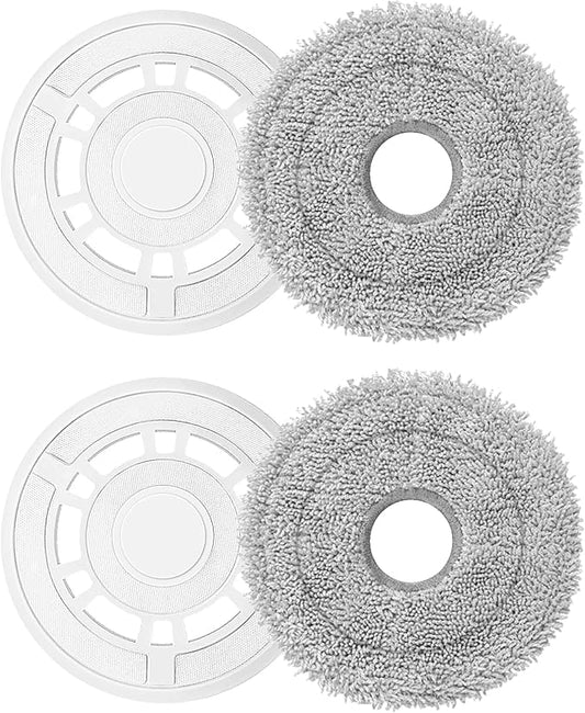 Mop Cloths with Replacement Holder, Wiping Plates for Ecovacs Deebot N30 PRO/N30 OMNI/ N30 PRO OMNI/T30S/T30S Combo/T30 Pro Omni/T30 Omni Robot Vacuum Cleaner Spare Parts, Wiping Pad Floor Cleaning