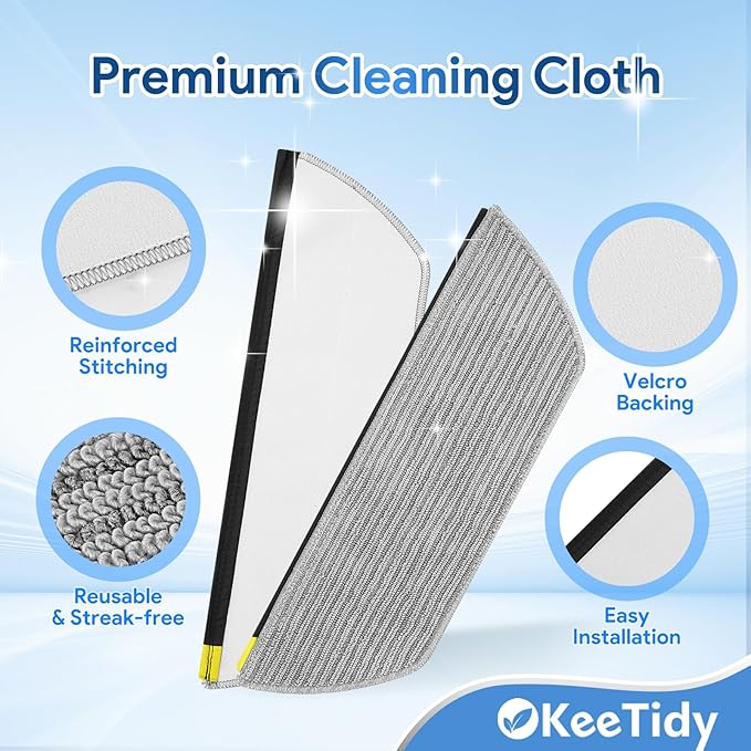 8 Pack Vacuum Robot Mop Pads Compatible with Shark RV2820YE RV2820ZE RV2820AE RV2800S AV2800ZE AV2810YS AV2820S AV2810ZE Vacuum Cleaner Microfiber Mop Pad Replacement Part Accessories