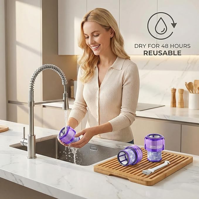 Dyson Outsize Filter, 2-Pack True HEPA Replacement Filters Compatible with Dyson Outsize, V11 Outsize, Outsize Origin, Outsize+, Absolute+, V11 Outsize Filter, SV16, SV29, Replaces Part # 970422‑01