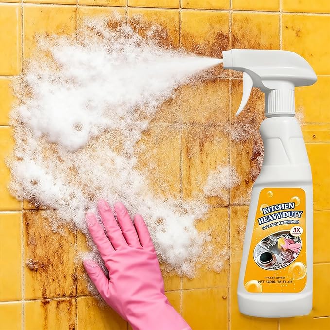 16.9 Fl Oz Heavy Duty Degreaser Cleaner Spray, Kitchen Foam Cleaner, Kitchen Heavy Oil Stain Cleaner, degreaser for stoves and ovens, Grime, And Stains On Microwave & Oven & Stove Top