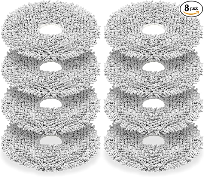 8 Pack Replacement Mop Pads Compatible with iRobot Roomba Plus 405 Combo / 505 Combo / 507 Combo Robot Vacuum Cleaner, Reusable & Washable Microfiber Mop Cloth Refill