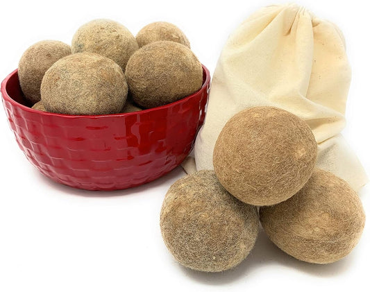 100% Alpaca Wool Dryer Balls - Felted - Set of 3 - Made in USA - All Natural Colors - Hypoallergenic