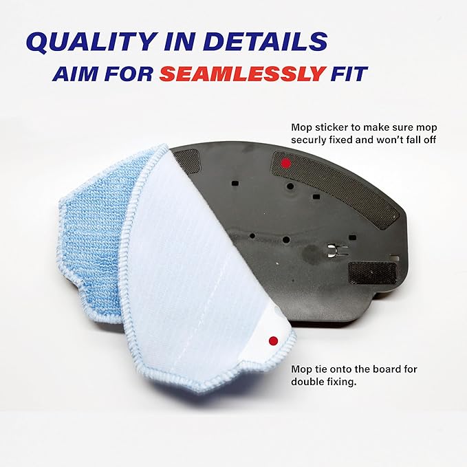 Robot Vacuum Mop Pads Replacement Parts Fit for MAMNV BR150/BR151, for ZCWA BR150/BR151, for ONSON BR150/BR151, for GTTVO BR150/BR151, for MANVINS G20 (3PC-MOP PAD& 2MOP)