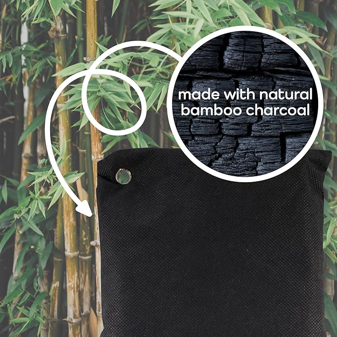 BambooMN Activated Bamboo Charcoal Air Purifier - 250g Black - 3 Bags