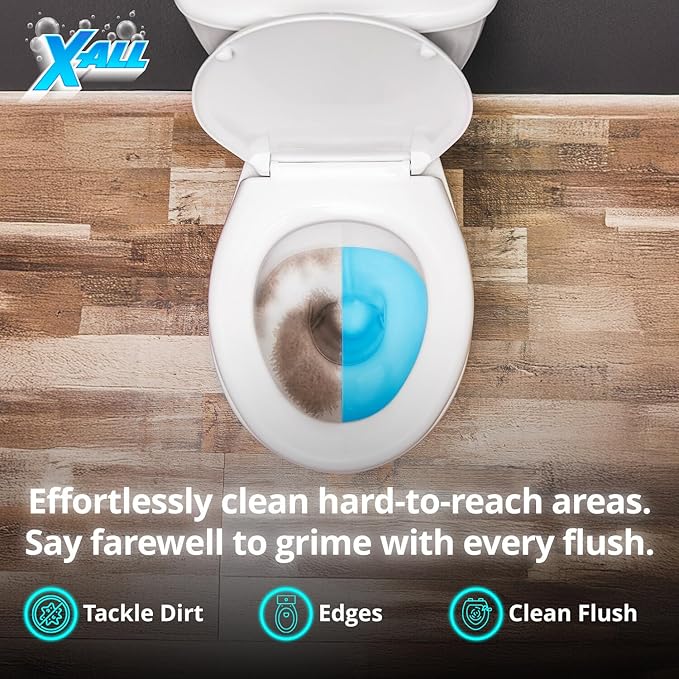 X-ALL Blue Toilet Tank Cleaner Tablets – Heavy-Duty Toilet Bowl Cleaner Tablets for Cleaning, Deodorizing - Long-Lasting Fresh Scent and Septic-Safe Stain Remover