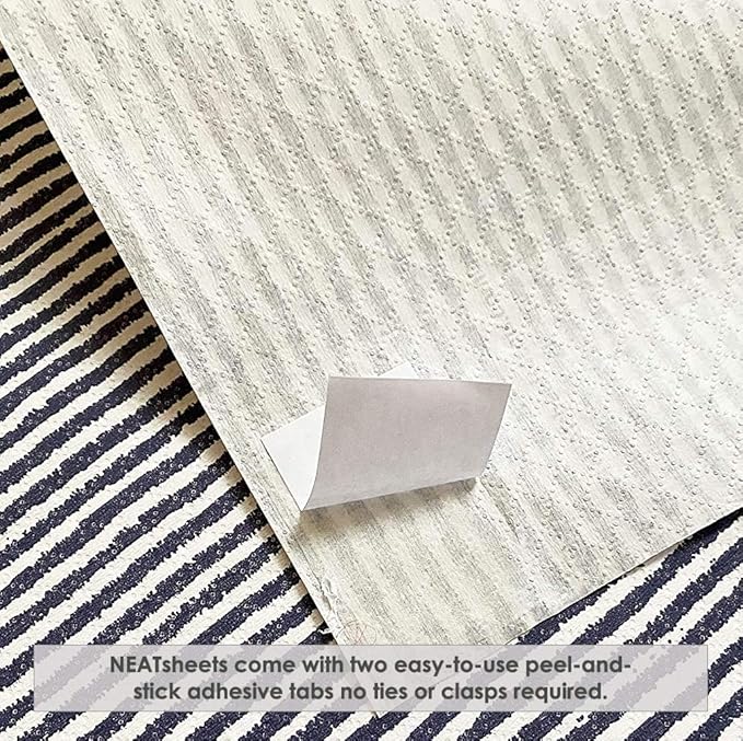 Disposable Bibs for Adults, Kids & Elderly Senior | Adhesive Tab Napkins for Eating, Personal Use, Home Care & Business | Spill Absorbent, Stain/Liquid Repellent | Blue Ticking, 400 Count