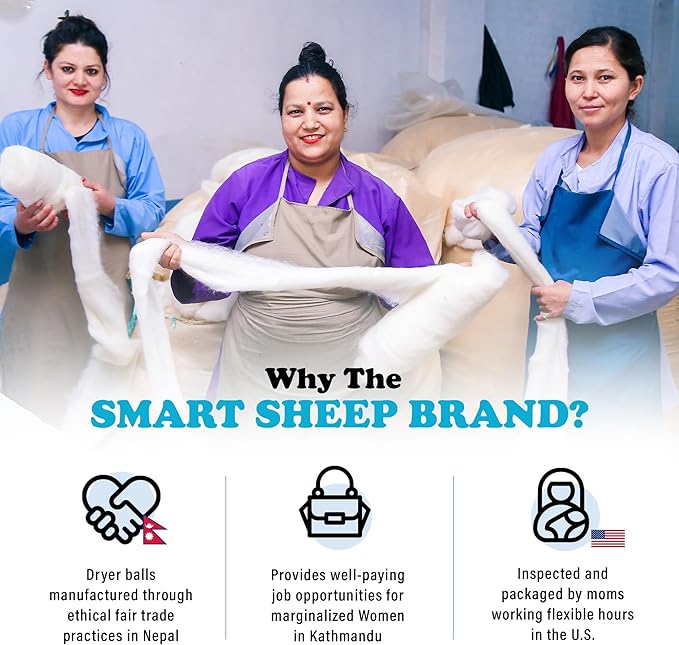 Wool Dryer Balls - Smart Sheep 3-Pack - XL Premium Natural Fabric Softener Award-Winning - Wool Balls Replaces Dryer Sheets - Wool Balls for Dryer - Laundry Balls for Dryer (Playful Pups)