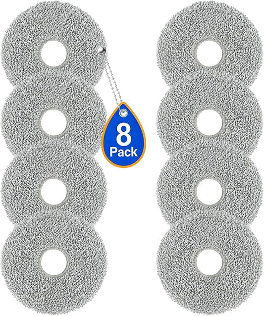 8 Pack Mop Pads Compatible with Dreame X50 Ultra/X40 Ultra/L50 Ultra/L40 Ultra/L40s Ultra/L10S Ultra Gen2/L10S Pro Ultra Heat/X30 Ultra/L10 Ultra, Reusable Microfiber Mopping Pads Replacement