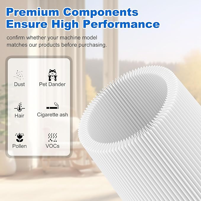 4 Pack T350 HEPA Filter Replacement Attachments Compatible with Trucozie T350 Cordless Lightweight Stick Vacuum Cleaner, 4 HEPA Filters, 1 Cleaning Brush