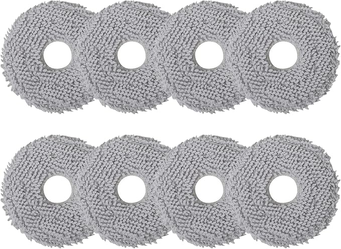 8 Pack Mop Pads Fit for Roborock QV 35A/Saros 10R/Q Revo/Qrevo S/Qrevo Pro/Qrevo Plus/Qrevo Master/Qrevo Slim/Qrevo Curv/Qrevo Edge Robot Vacuum Cleaner, Washable Mop Pad Replacement Accessories