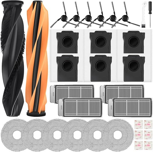 Replacement Kit for Dreame X50 Ultra Complete/L50 Ultra/Matrix10 Ultra/Mova V50 Ultra Robot Vacuum Cleaner,2 Main Brushes,4 Filters,6 Mop Pads&Side Brushes&Dust Bags&Scented Tablets