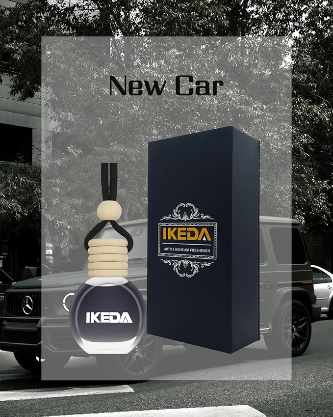 Car Air Freshener Hanging, Car Scent with Vent Clip Bottle,45-Days Long Lasting Fragrance,Essential Oil Diffuser,Odor Eliminator for Home Deodorizer (Round, New Car)