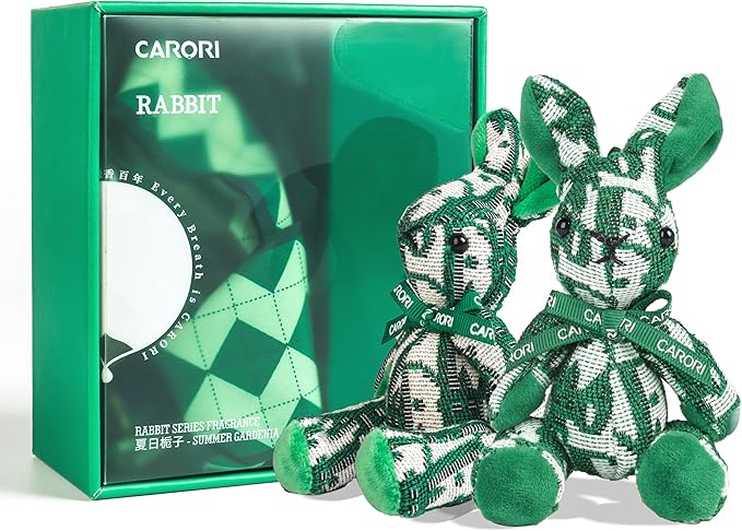 2 Pack Car Air Freshener, Essential Oil Diffuser, Car Air Freshener Long Lasting Strong Deodorizer, Car Fresheners for Women, (10ml Essential Oil, Ribbon, Vent Clip, Lanyard, Rabbit)