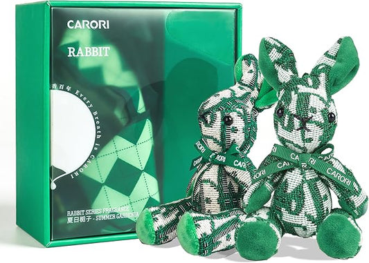 2 Pack Car Air Freshener, Essential Oil Diffuser, Car Air Freshener Long Lasting Strong Deodorizer, Car Fresheners for Women, (10ml Essential Oil, Ribbon, Vent Clip, Lanyard, Rabbit)
