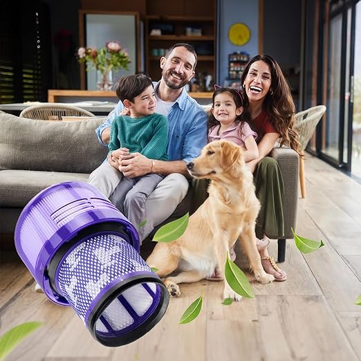 3-Pack V12 Vacuum Filter Replacement Compatible for Dyson V12 Detect Slim, Animal, Slim+ & Absolute – Part No. 971517-01, Compatible with Dyson SV34, SV35 Models