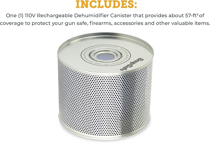 SnapSafe Reusable Canister Dehumidifier, 75902 - Portable, Easy to Use Moisture Absorbers for Gun Safes & Cabinets - Prevent Moisture Damage for Gun Safe Accessories, Firearms in Your Gun Vault