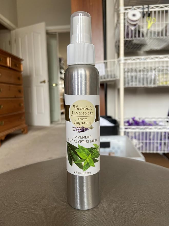 Victoria's Lavender Room Fragrance Spray - Natural Air Freshener & Odor Eliminator, Luxury Essential Oil for Home & Bathroom, Aromatherapy, Ideal Holiday Gift, Lavender Eucalyptus Mint - 2 Pack, 4 oz