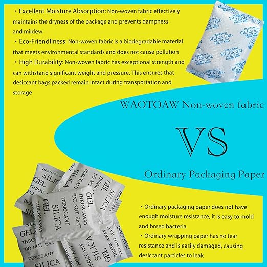 Silica Gel Packs - 15 Packs 50 Gram Desiccant Packets, Food Safe Moisture Absorbers for Storage, Reusable Silica Gel Dehumidifier for Electronics, Clothes, Documents