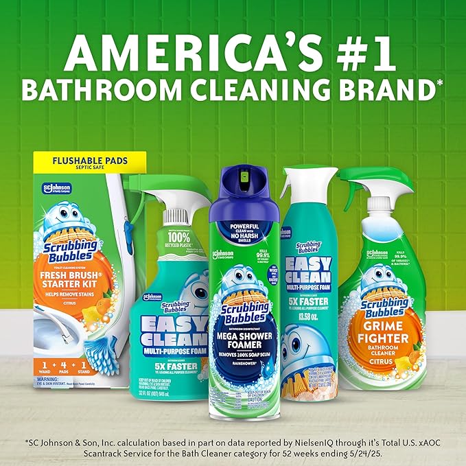 Scrubbing Bubbles Flushable Toilet Bowl Wand Cleaner Refills, Fresh Brush Cleaner Toilet Refill Pads, Removes Limescale & Odors, Citrus Scent, 20 Count (Pack of 1)