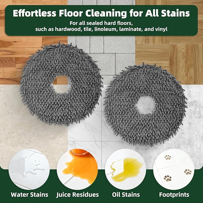 LOVECO 4 Pcs Replacement Mop Pads Compatible with iRobot Roomba Plus 405 Combo / 505 Combo Robot Vacuum Cleaner, Reusable & Washable Microfiber Mop Cloth Refill