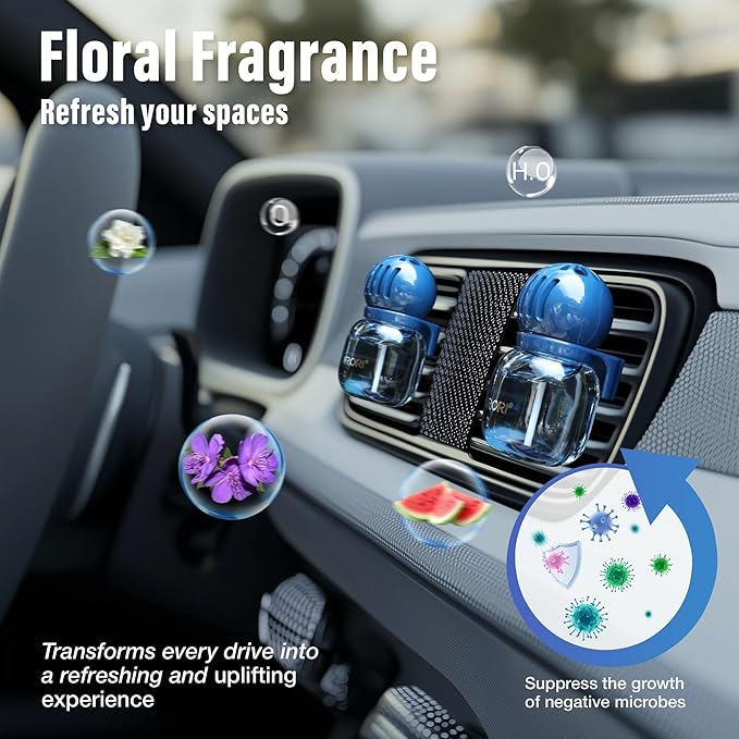 Cute Car Air Freshener 2 Pack, Lightbulb-Shaped Car Fresheners, Automotive Vent Clip, Long Lasting Scent, Essential Oils, Cute Car Accessories for Women, Watermelon Scent