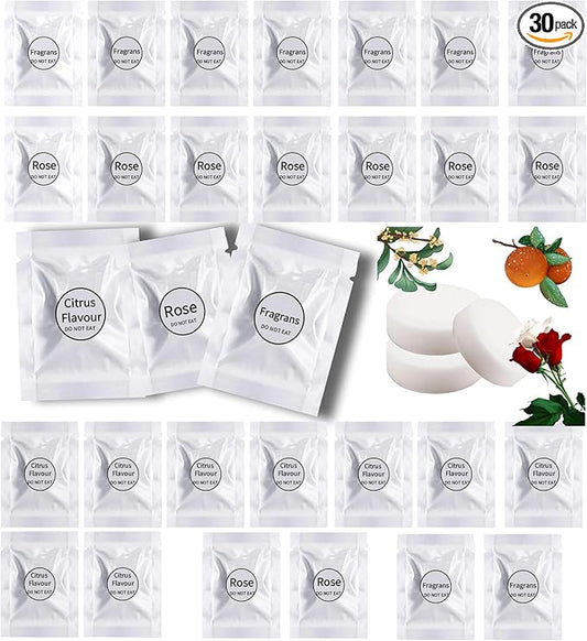 Car Air Freshener Refills, 30 Pcs Individual Package Car Air Vent Clip Replacement Pads Solid Fragrance Scent Air Freshener Refill Tablets (Rose+Tangerine+Fragrans)