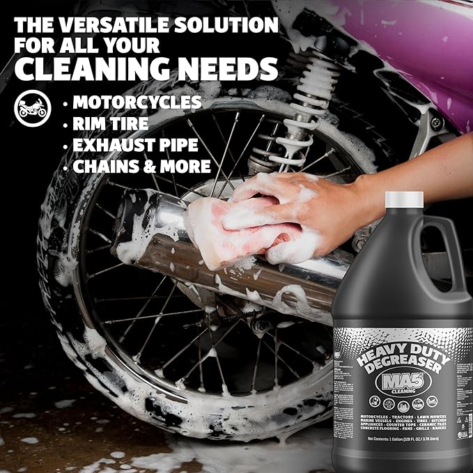 MA5x Heavy Duty Degreaser Cleaner | Indoor and Outdoor Formula | Commercial, Residential, Kitchen, Automotive and Equipment Degreaser and Cleaner | Gallon | Pack of 1
