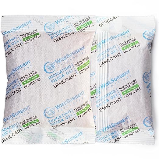 60Pcs 100g Rechargeable Desiccant Packs, Indicating Silica Gel Packets, Moisture Absorbers for Storage, Gun Safe Dehumidifiers