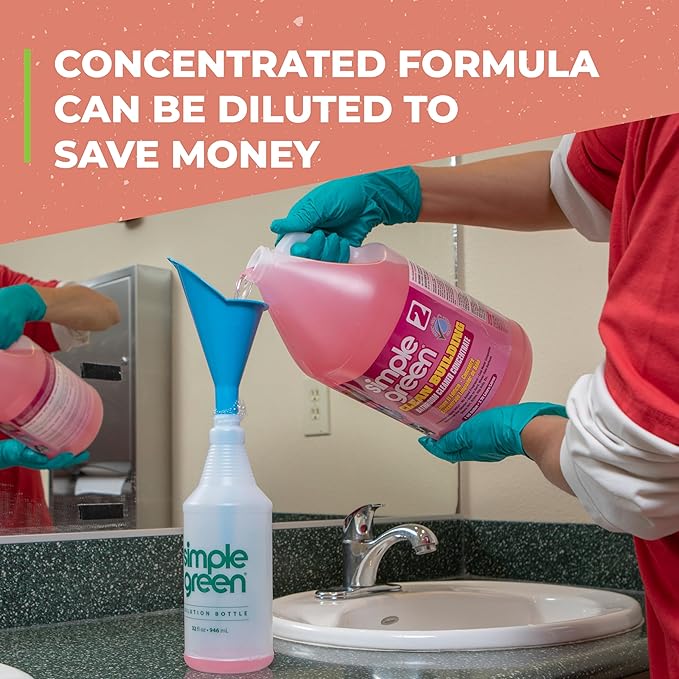 Simple Green 11101CT Clean Building Bathroom Cleaner Concentrate, Unscented, 1gal Bottle