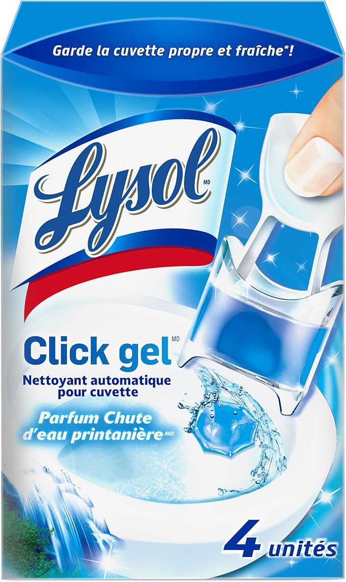 Lysol Click Gel Automatic Toilet Bowl Cleaner, Gel Toilet Bowl Cleaner, for Cleaning and Refreshing, Ocean Fresh, 6 Applicators per Pack