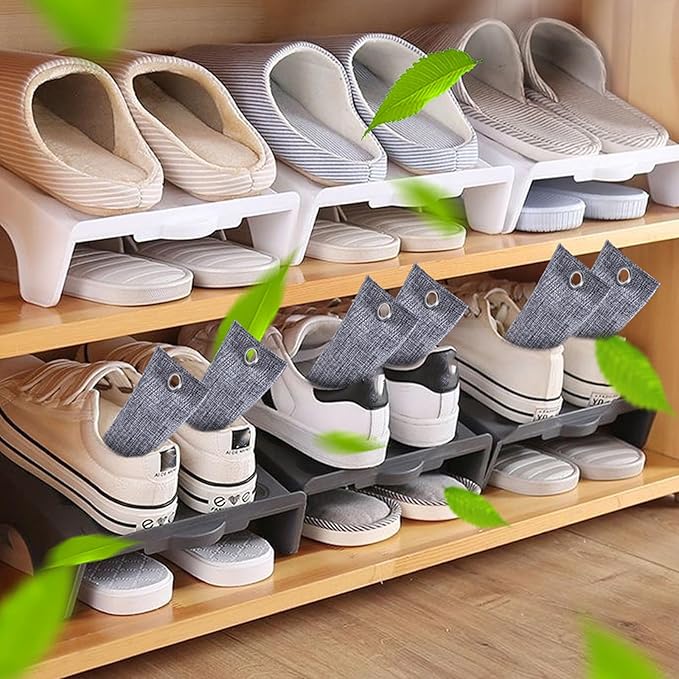 Pack Of 2 Bamboos Charcoal Shoe Deodorizers For Odor Elimination In Footwear Gym Bags & Closets With Natural Air Purifying B