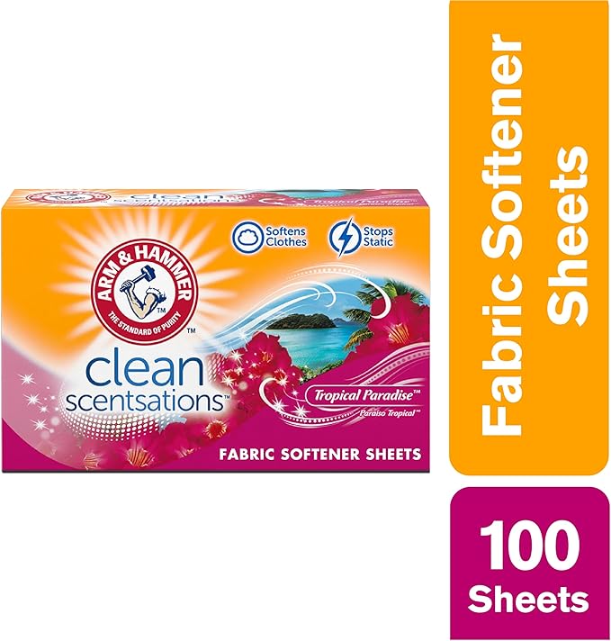 ARM & HAMMER Fabric Softener Sheets, Tropical Paradise, 100 ct