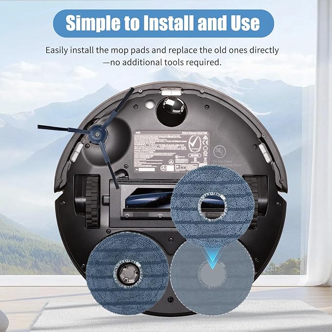 6-Pack C20 Mop Pads Compatible with Eufy Robot Vacuum Omni C20 – Washable Microfiber Mopping Cloth Refills, Reusable Replacement Pads for C20 Omni Floor Cleaner