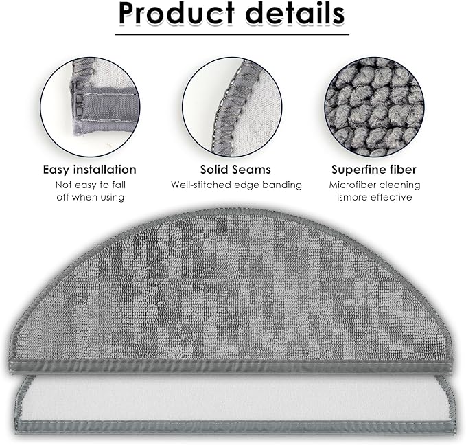 (4 Pack) Q10X5/ Q10X5+ Mop Pads Compatible with Roborock Q10 X5, Q10 X5+ Robot Vacuum Cleaner, Washable Mop Cloth Accessories Kit, Q10X5/ Q10X5+ Mop Pad Refill, Replacement Parts