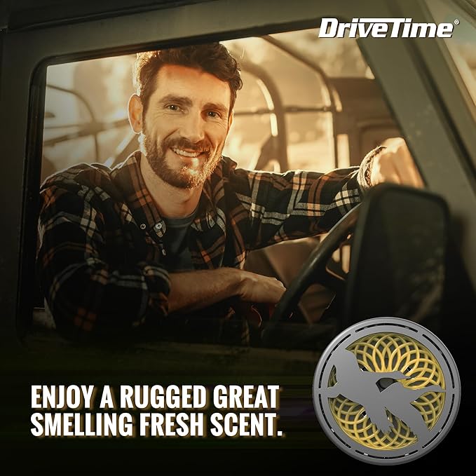 Drive Time Truck Puck Citrus Sky Fragrancee Car Air Freshener – Long-Lasting Car Deodorizer, Refillable Vent & Visor Clip Auto Air Freshener for Car, Truck & SUV, Premium Fragrance, Pack of 3